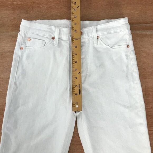 Hudson High Rise Barbara Ankle Super Skinny Jeans Women size 28 White Stretch - Picture 8 of 15